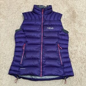 RAB Electron Down Vest Women's Medium Purple Pertex Quantum Puffer FLAW
